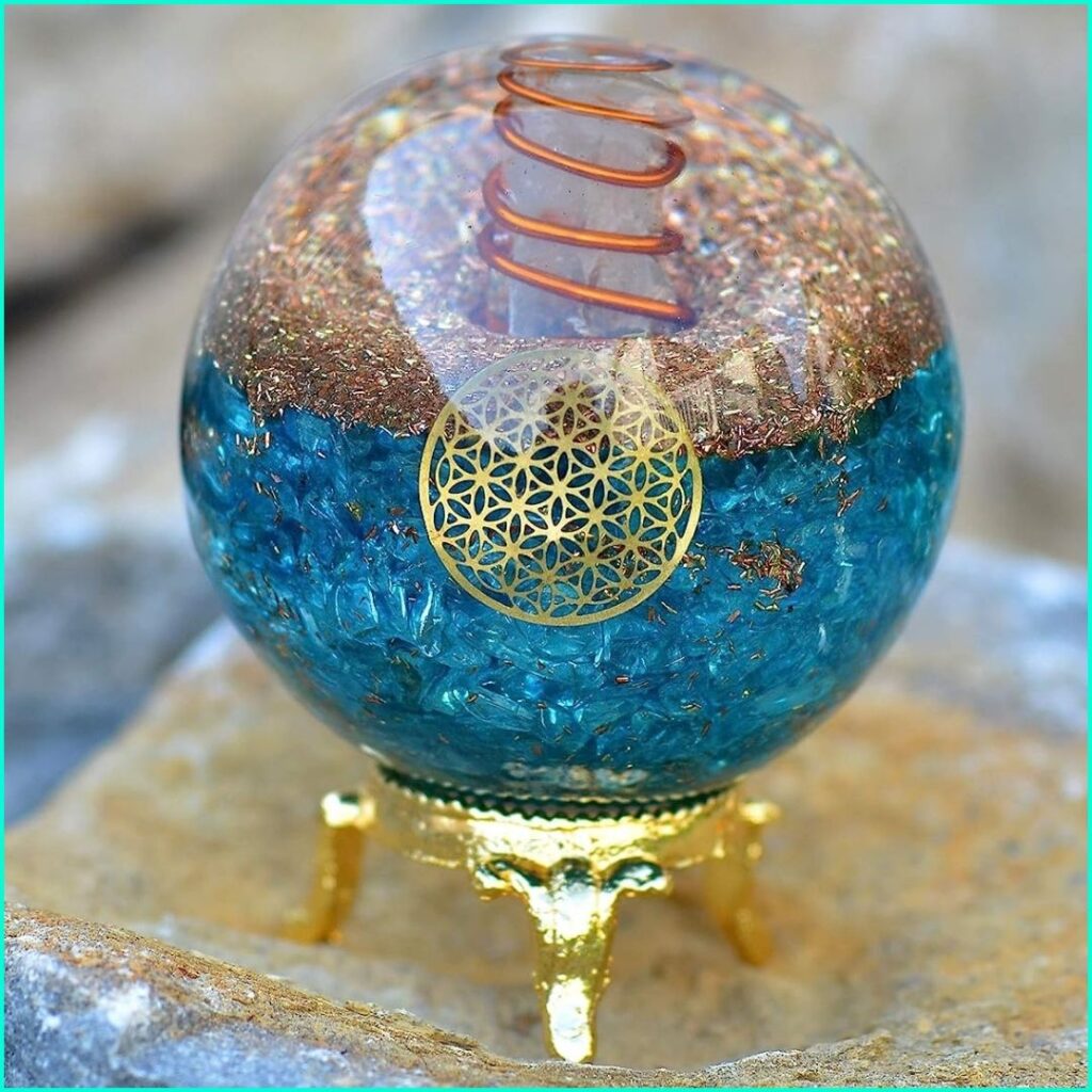 Bola de cristal de orgonita azul 